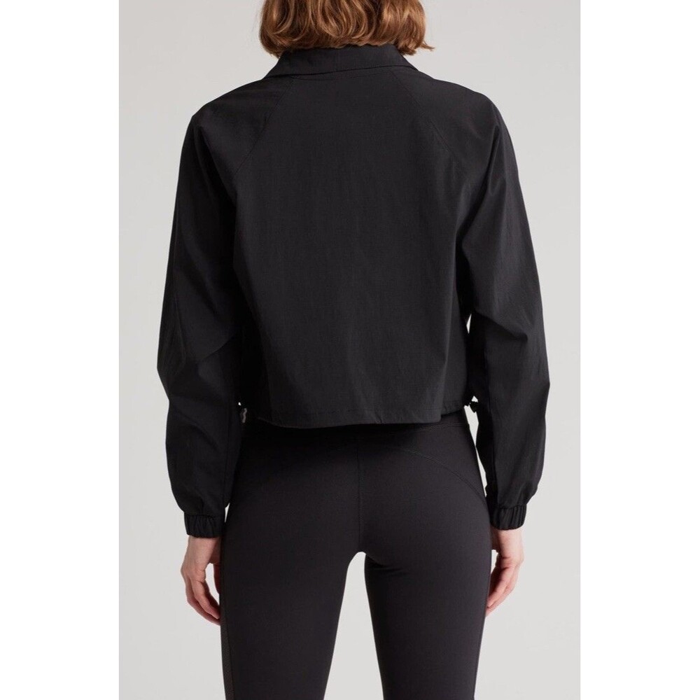 90 DEGREE BY REFLEX Gia Black Ripstop Crop Half Zip Jacket Size XL BRAND NEW! - Picture 2 of 7